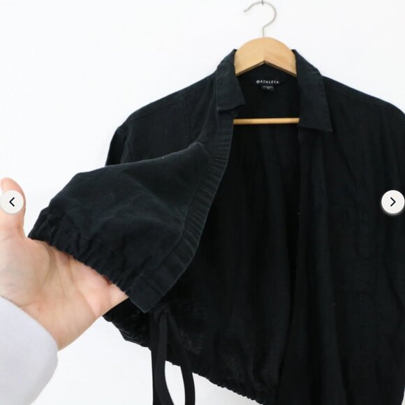 *Athleta Black Playa Linen Tie Top - Picture 9 of 10